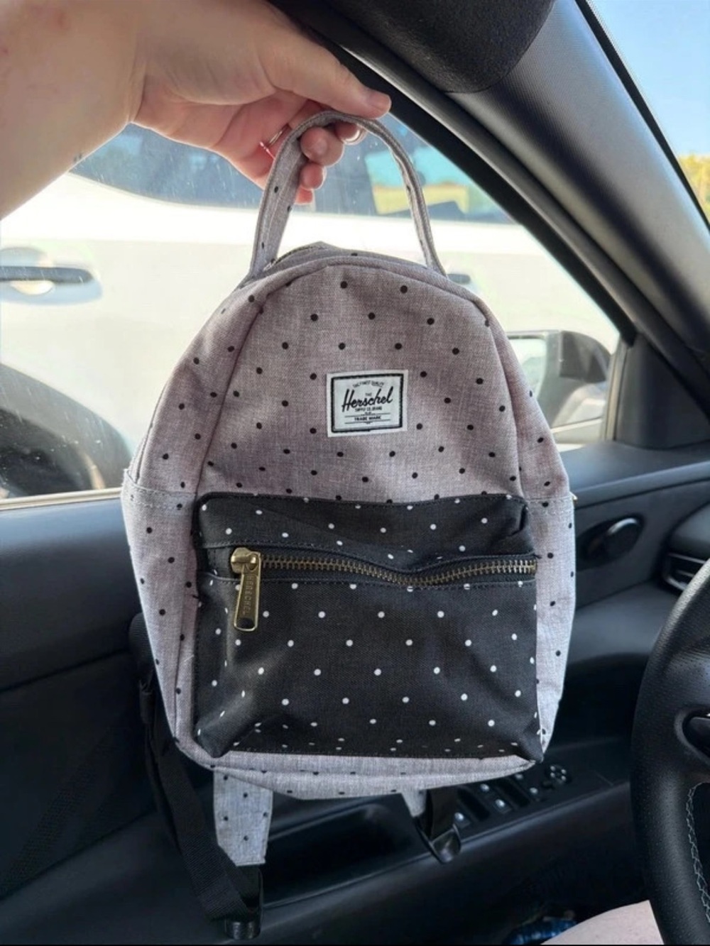 Herschel Supply Company nova Polka Dot Mini Backpack - Gray & Black